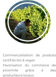 	Commercialisation de produits certifiés bio & vegan 	Favorisation du commerce de proximité grâce à des producteurs locaux.